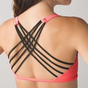 pink & green lululemon sports bra